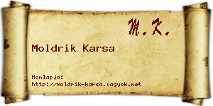Moldrik Karsa névjegykártya